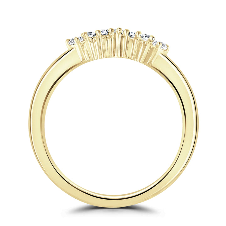 Tiara Style Diamond 9ct Yellow Gold Wedding Ring by Brown & Newirth
