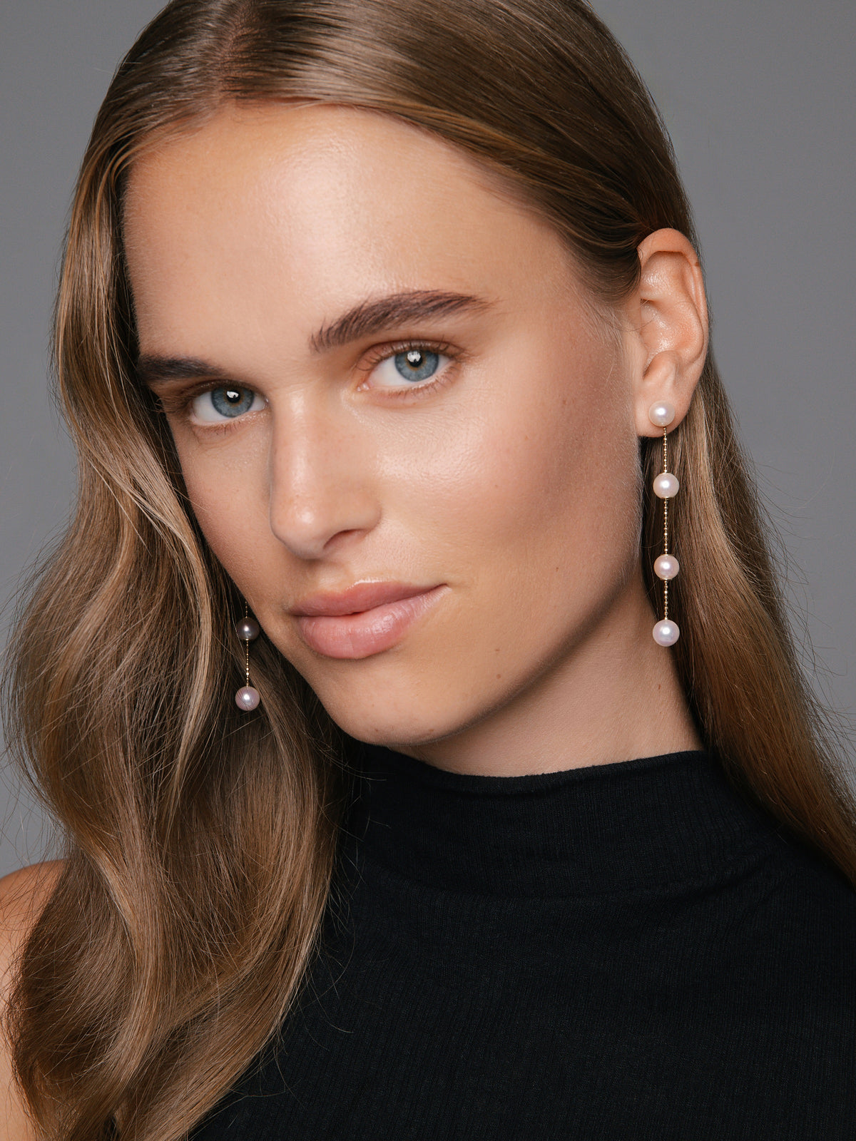 Yana Nesper Akoya Pearl 18ct Yellow Gold Chain Drop Earrings