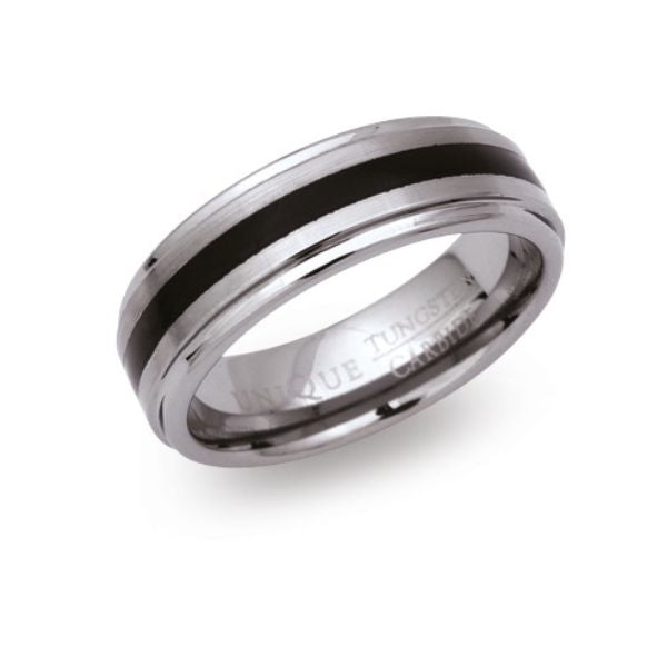 Unique & Co Tungsten Carbide and Black Resin Ring