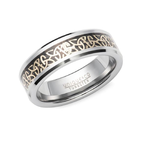 Unique 7mm Tungsten Carbide Celtic Ring