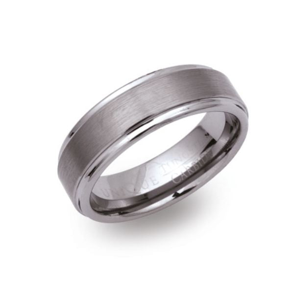 Unique Tungsten Carbide 7mm Brushed Ring