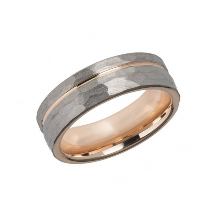 Unique & Co Hammered 7mm Tungsten Carbide Ring - Michael Jones Jeweller