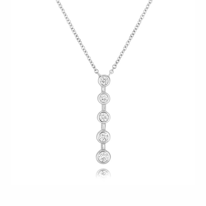 Diamond Set 0.15ct Pendant 18ct White Gold - Michael Jones Jeweller
