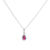 Ruby 18ct White Gold Pear-Shaped Necklace