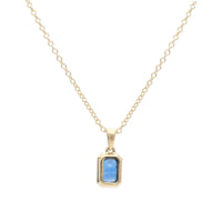 Blue Sapphire 18ct Yellow Gold Rectangular Necklace - Michael Jones Jeweller