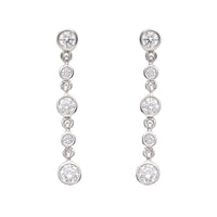 Diamond 0.43ct 18ct White Gold Bubble Drop Earrings - Michael Jones Jeweller