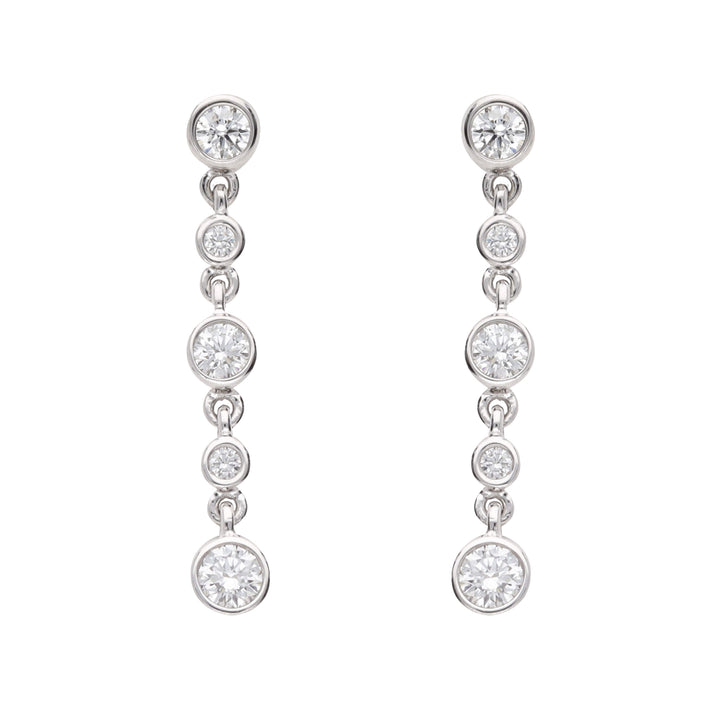 Diamond 0.43ct 18ct White Gold Bubble Drop Earrings