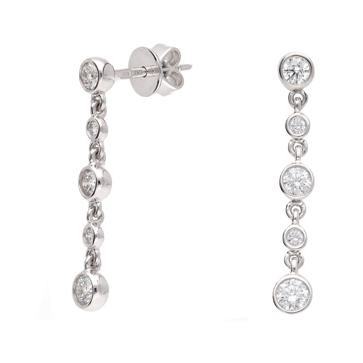 Diamond 0.43ct 18ct White Gold Bubble Drop Earrings - Michael Jones Jeweller