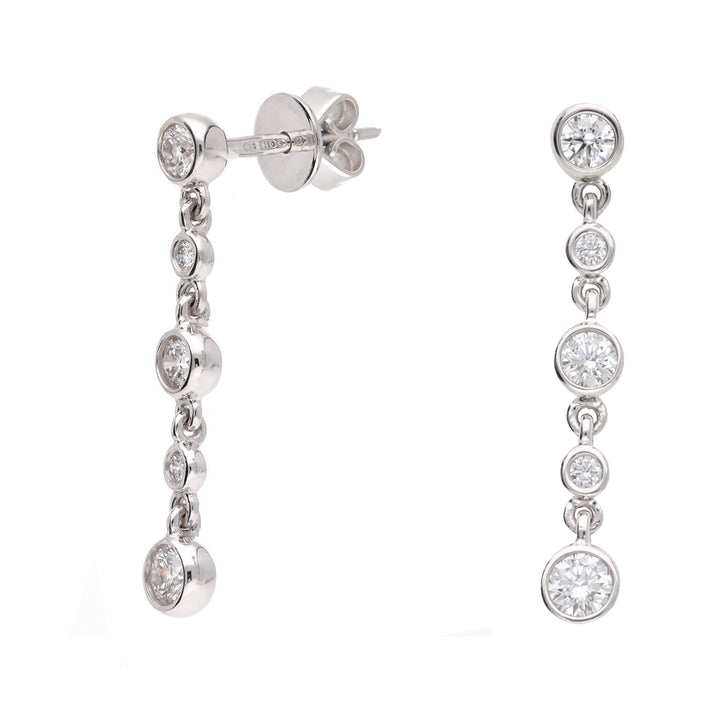 Diamond 0.43ct 18ct White Gold Bubble Drop Earrings