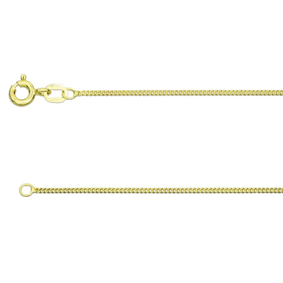 18 Inch 9ct Yellow Gold Diamond Cut Curb Link Chain - Michael Jones Jeweller