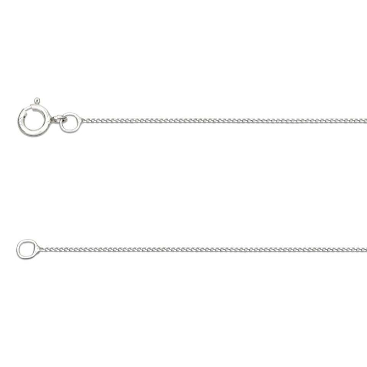 9ct White Gold 18 Inch Diamond Cut Curb Link Chain