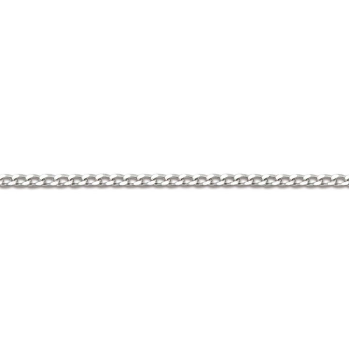 9ct White Gold 18 Inch Diamond Cut Curb Link Chain