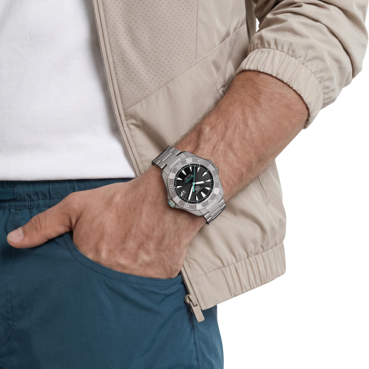 TAG Heuer Aquaracer Professional 200 Solargraph Titanium Solar Quartz Watch WBP1184.BF0008 - Michael Jones Jeweller