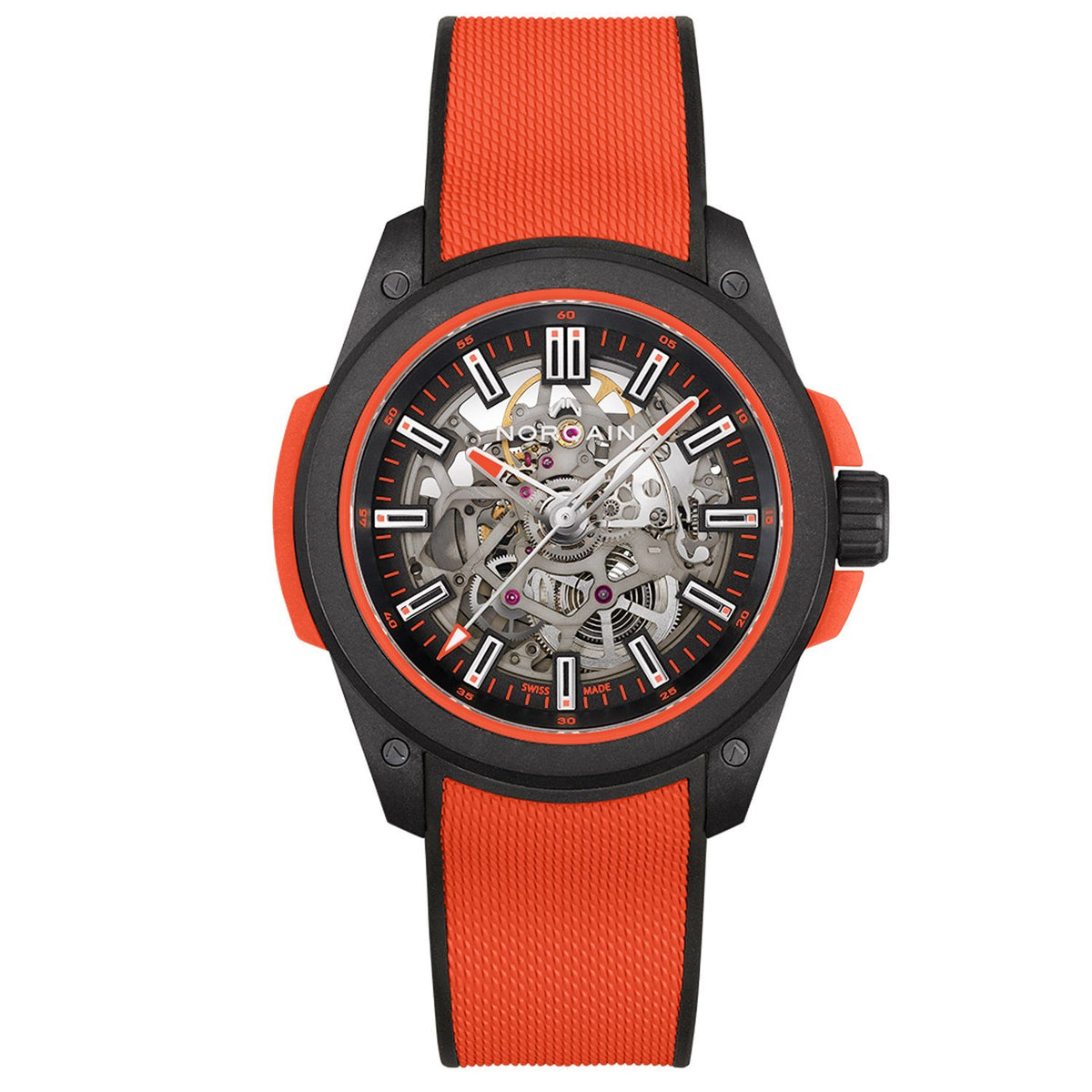 NORQAIN Wild ONE Skeleton 42mm Coral Automatic Watch N3000.07Q31.B13.R01 - Michael Jones Jeweller
