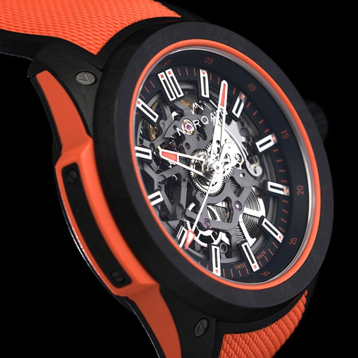 NORQAIN Wild ONE Skeleton 42mm Coral Automatic Watch N3000.07Q31.B13.R01 - Michael Jones Jeweller