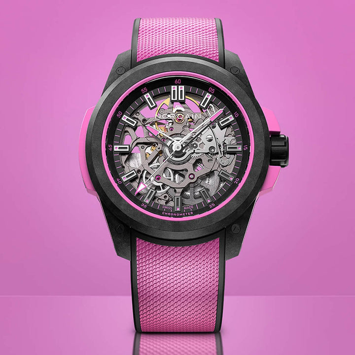 NORQAIN Wild ONE Skeleton 39mm Hyper Pink Automatic Watch N3001.07Q04.B03.R01