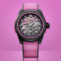 Norqain Wild One Skeleton 39mm Hyper Pink Automatic Watch N3001.07Q04.B03.R01