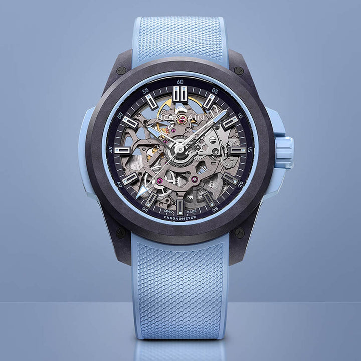 NORQAIN Wild ONE Skeleton 39mm Purple Ice Blue Automatic Watch N3001.07Q05.P01.R01