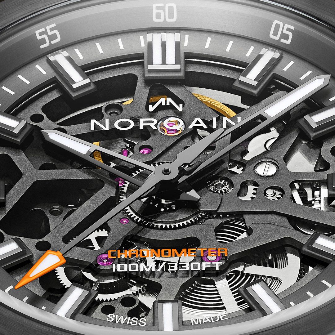 NORQAIN Independence Skeleton 40mm Khaki Automatic Watch N3008.07B01.G01.R01 - Michael Jones Jeweller