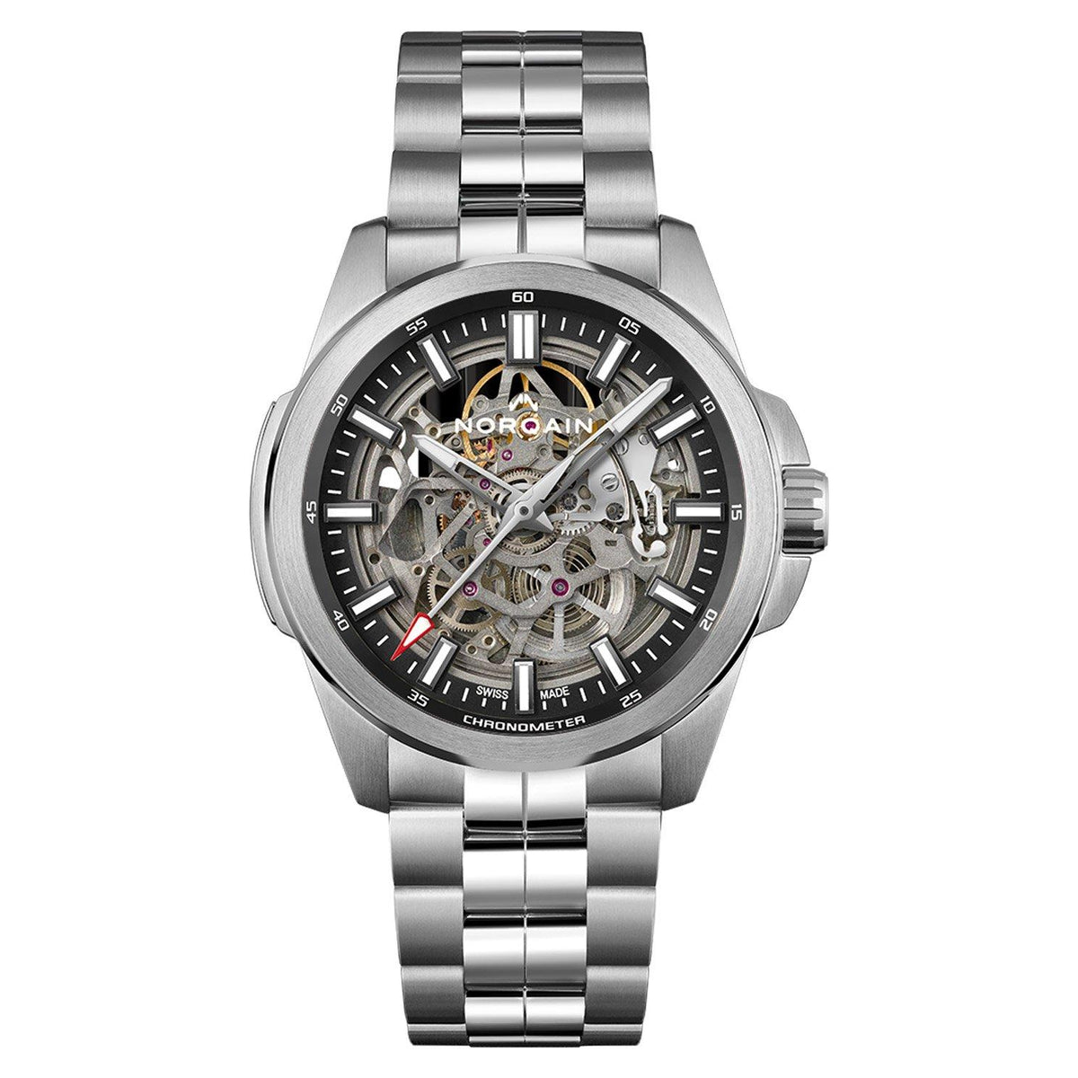 NORQAIN Independence Skeleton 40mm Stainless Steel Automatic Watch N3008.07S01.G01.S01 - Michael Jones Jeweller