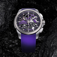 Norqain Independence Skeleton 42mm Purple Chrono Automatic Watch N3200.40T03.P01.R01