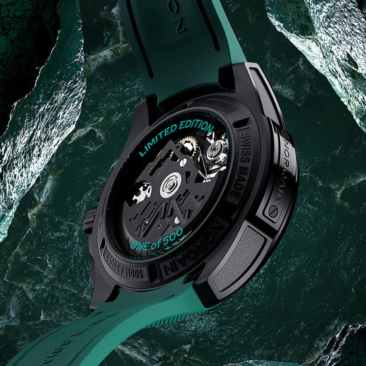 NORQAIN Independence Skeleton 42mm Jade Green Chrono Limited Edition Automatic Watch N3200.40T02.J01.R01 - Michael Jones Jeweller