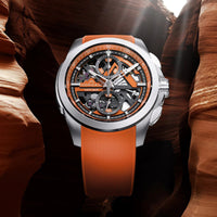 Norqain Independence Skeleton 42mm Orange Chrono Automatic Watch N3200.40S01.O01.R01