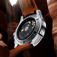 Norqain Independence Skeleton 42mm Orange Chrono Automatic Watch N3200.40S01.O01.R01