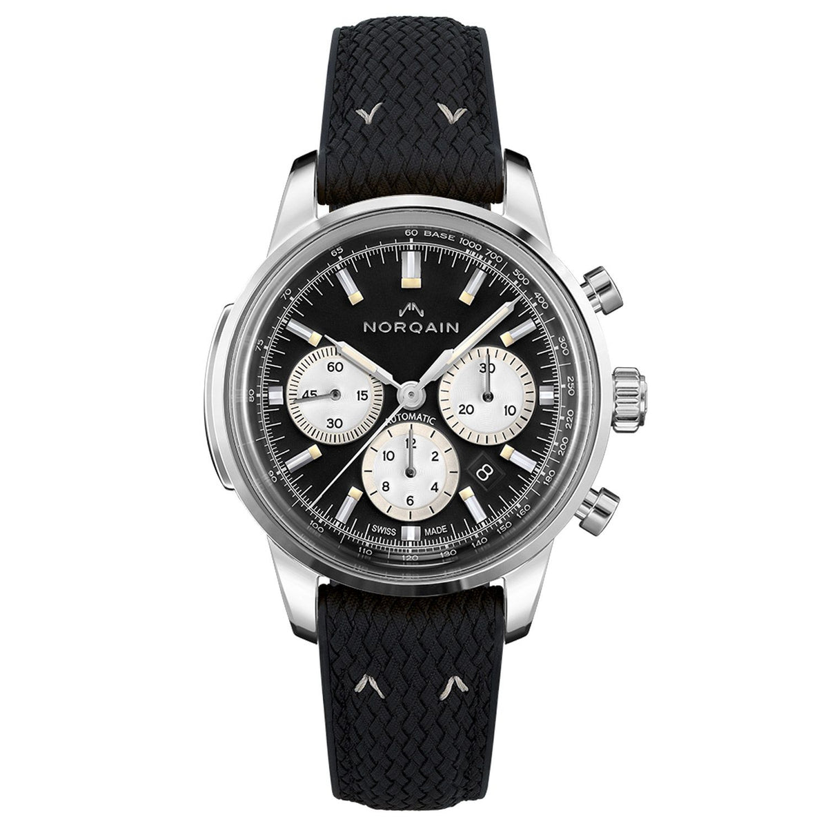 NORQAIN Freedom 43mm Black Automatic Chronograph Watch N2200.18S01.B01.R03 - Michael Jones Jeweller