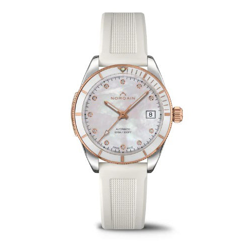 NORQAIN Adventure Sport 37mm White Diamond  Automatic Watch N1800.08S08.W01.R03