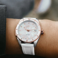 NORQAIN Adventure Sport 37mm White Diamond  Automatic Watch N1800.08S08.W01.R03