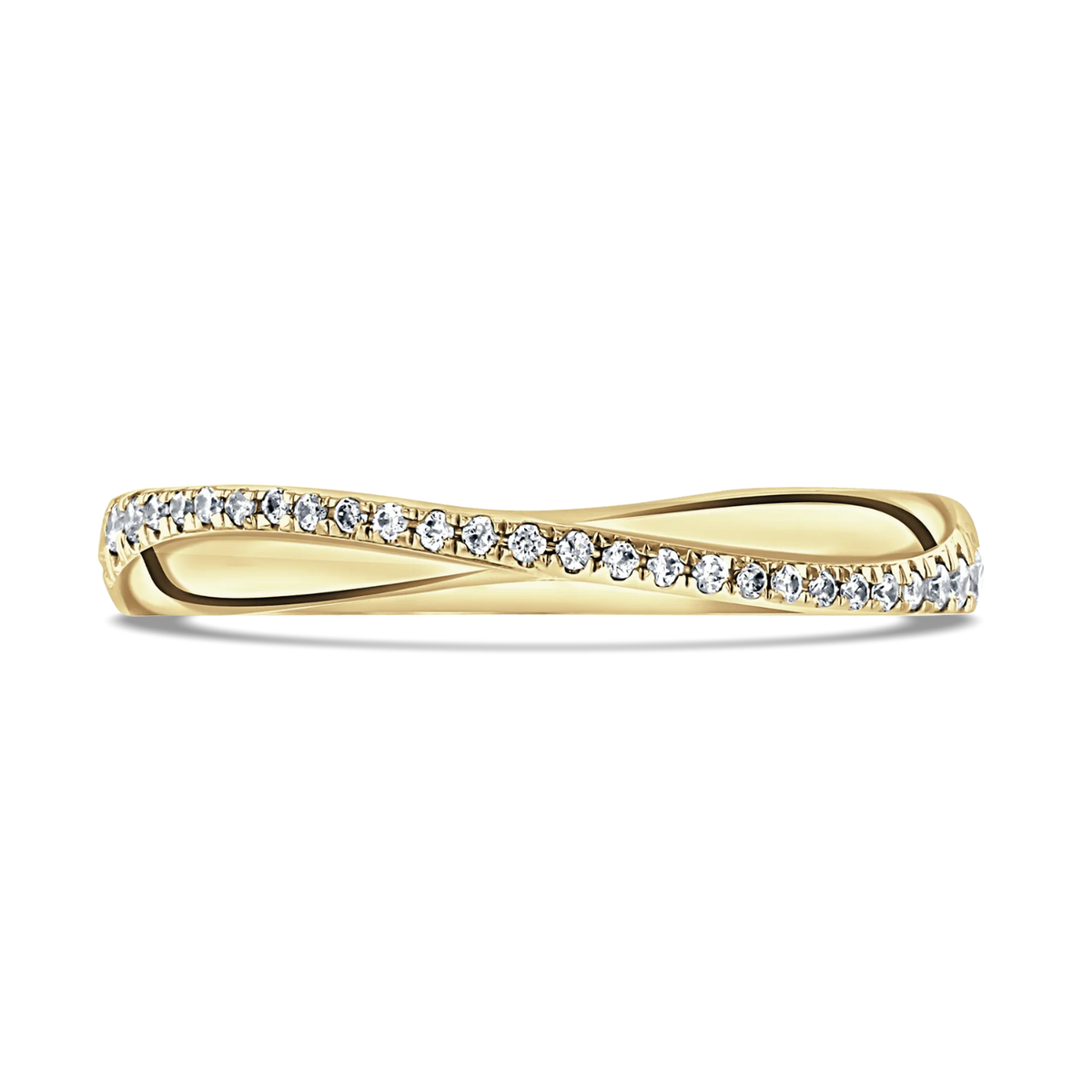 Diamond Set 0.14ct 18ct Yellow Gold Shaped Wedding Ring by Brown & Newirth - Michael Jones Jeweller