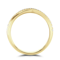 Diamond Set 0.14ct 18ct Yellow Gold Shaped Wedding Ring by Brown & Newirth - Michael Jones Jeweller