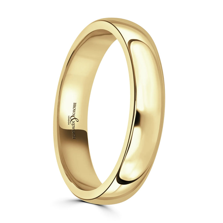 4mm Traditional 18ct Yellow Gold Wedding Ring by Brown & Newirth