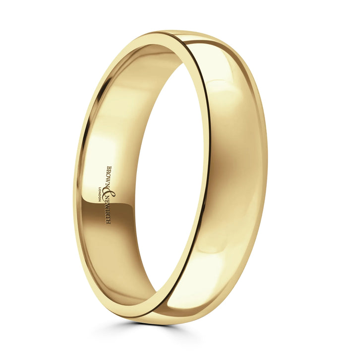 5mm Traditional Court 18ct Yellow Gold Wedding Ring by Brown & Newirth