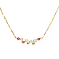 Ruby and Diamond 18ct Yellow Gold Scatter Necklace