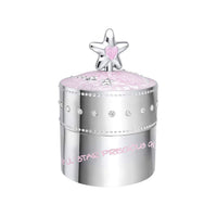 D for Diamond Pink Star Musical Trinket Box
