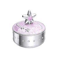 D for Diamond Pink Star Musical Trinket Box