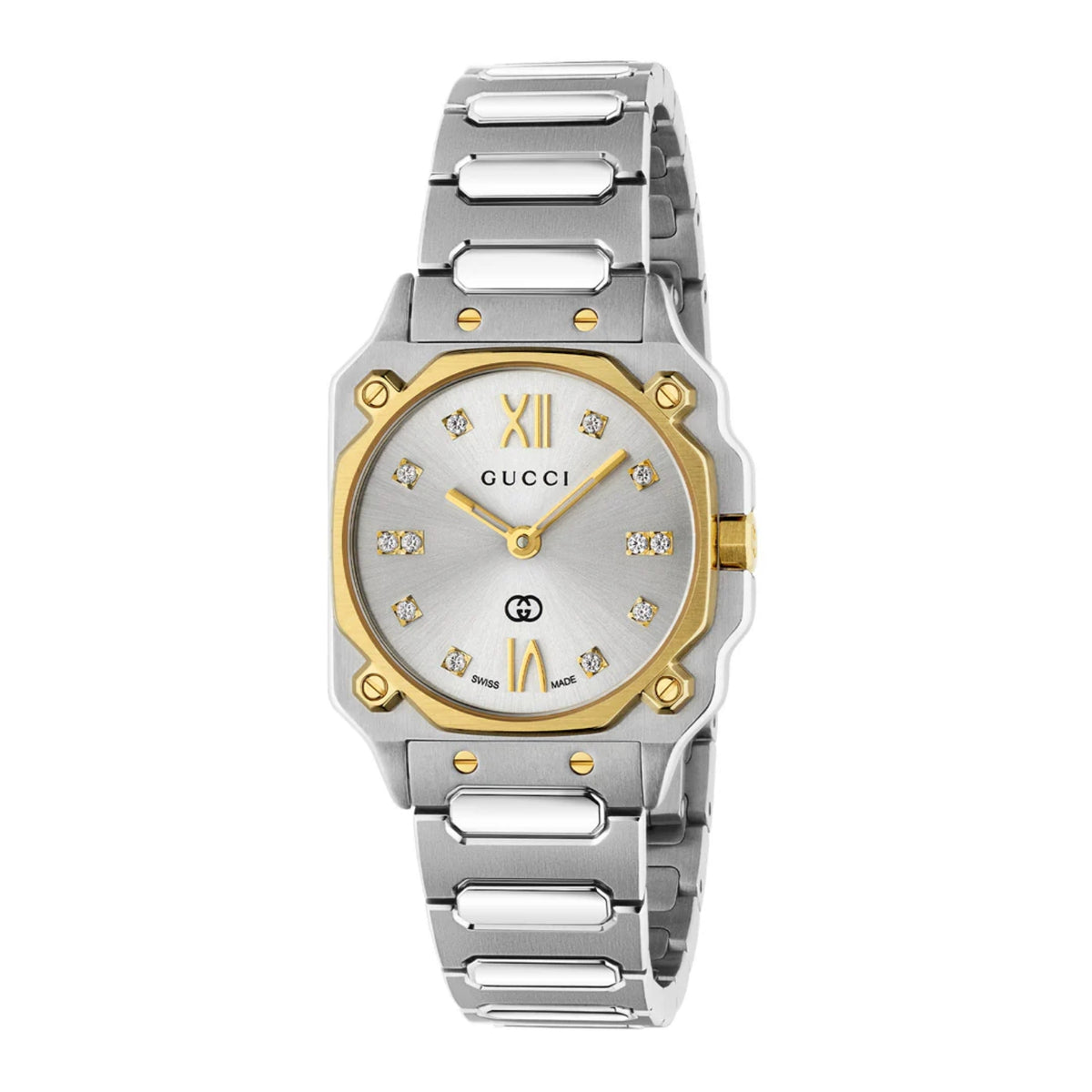 Gucci G-Flat 24mm Diamond Quartz Watch YA166503 - Michael Jones Jeweller