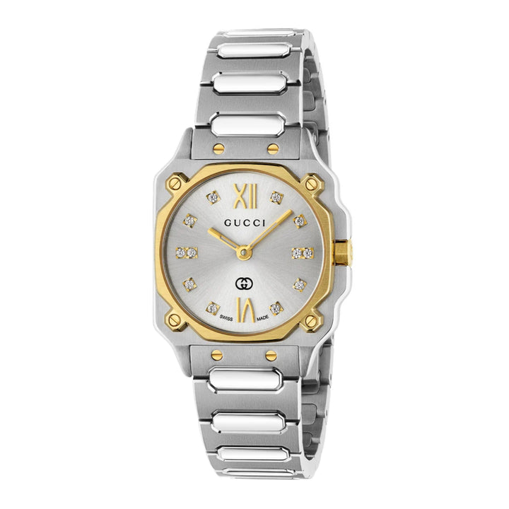 Gucci G-Flat 24mm Diamond Quartz Watch YA166503