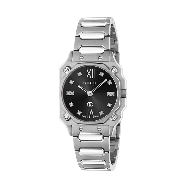 Gucci G-Flat 24mm Diamond Quartz Watch YA166507