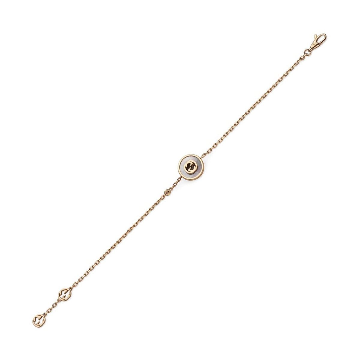 Gucci Interlocking G Mother Of Pearl and Diamond 18ct Rose Gold Bracelet - Michael Jones Jeweller