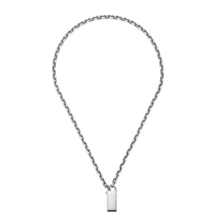 Gucci Trademark Silver Padlock Necklace