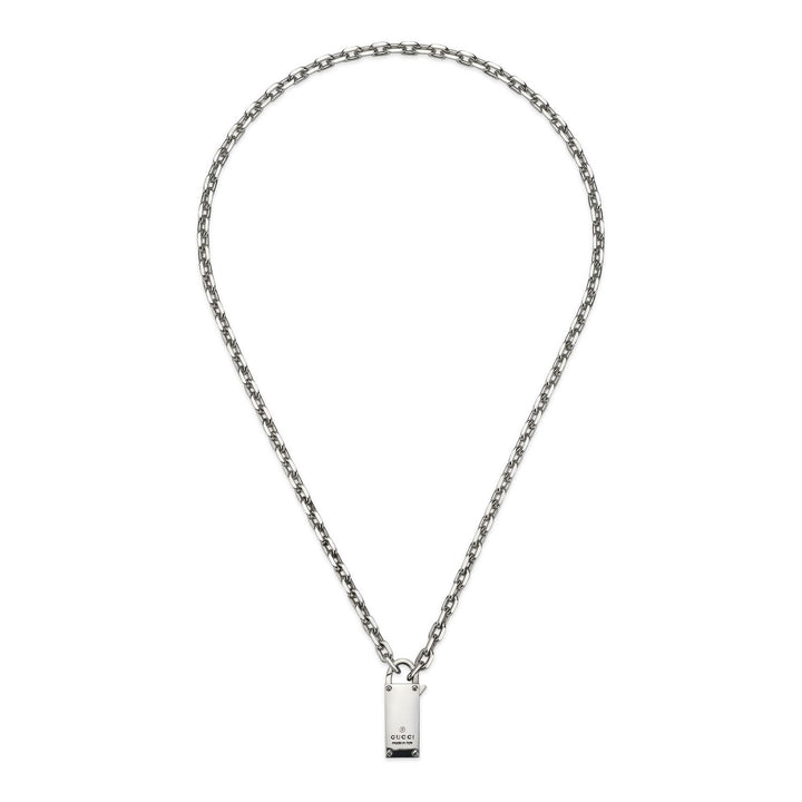 Gucci Trademark Silver Padlock Necklace