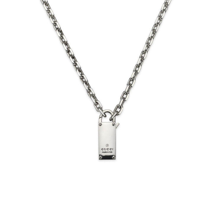 Gucci Trademark Silver Padlock Necklace
