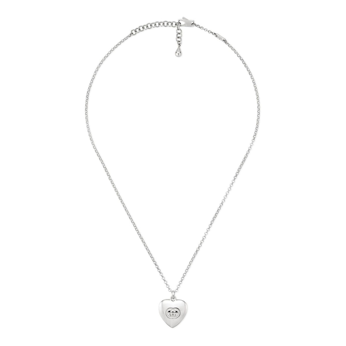 Gucci Blind For Love Silver Heart 50cm Necklace - Michael Jones Jeweller