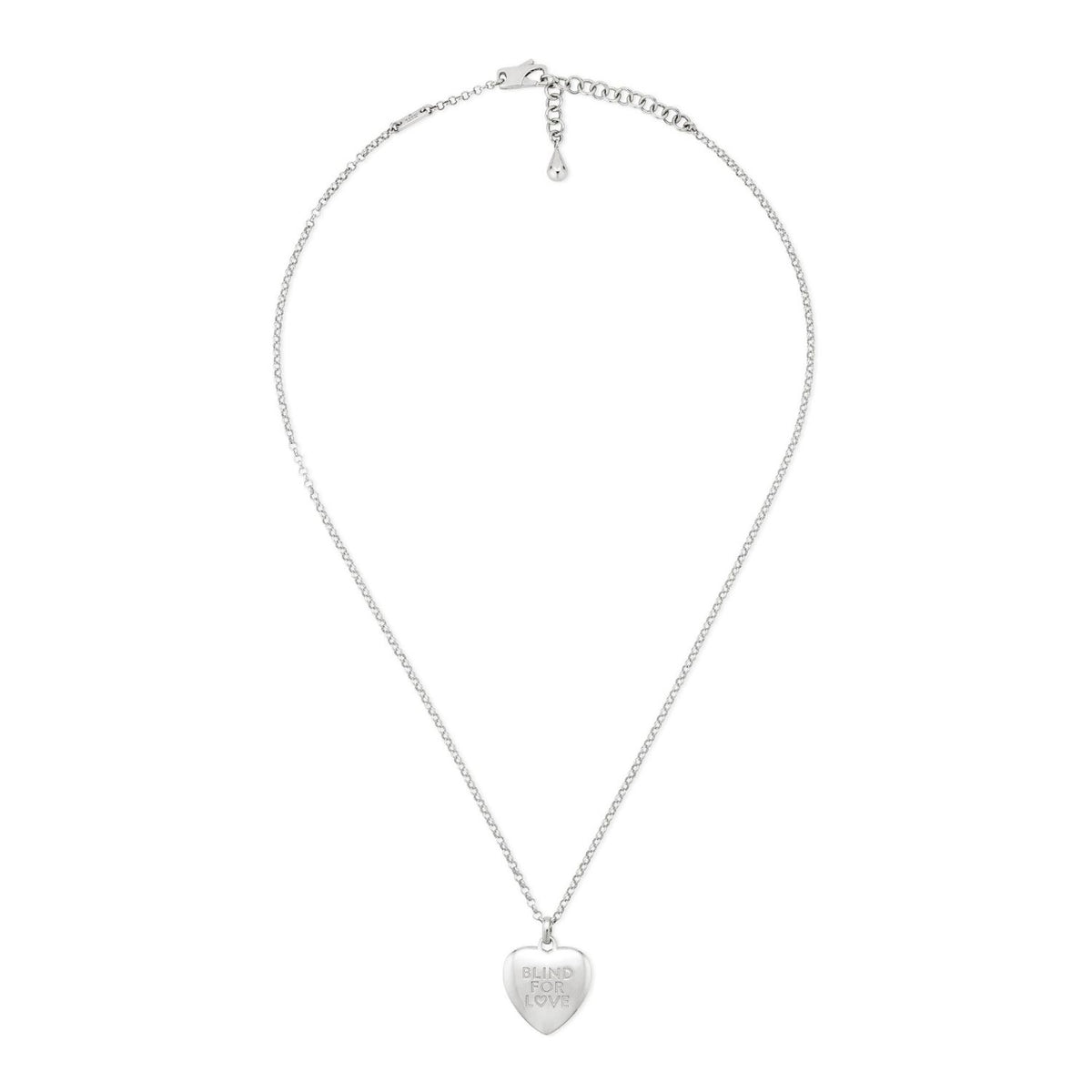Gucci Blind For Love Silver Heart 50cm Necklace - Michael Jones Jeweller
