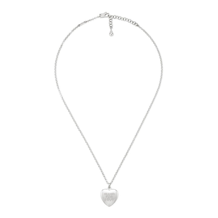 Gucci Blind For Love Silver Heart 50cm Necklace