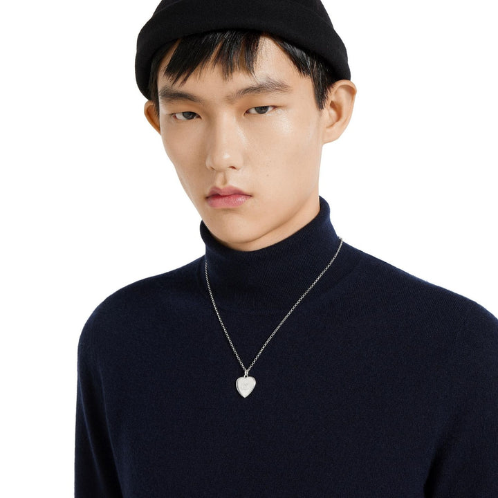 Gucci Blind For Love Silver Heart 50cm Necklace