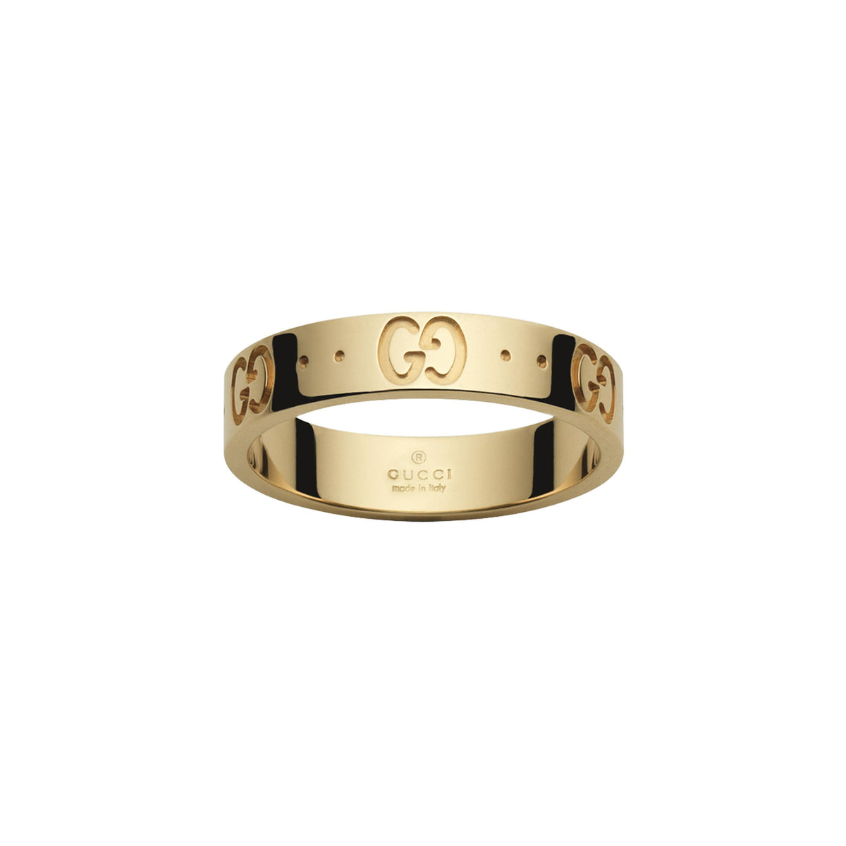Gucci Icon 18ct Yellow Gold Thin GG Motif Ring Size S-T - Michael Jones Jeweller